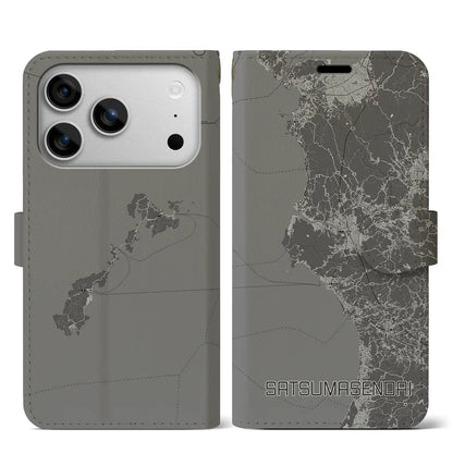 【薩摩川内（鹿児島県）】地図柄iPhoneケース（手帳タイプ）