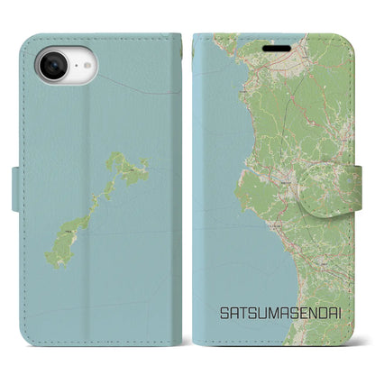 【薩摩川内（鹿児島県）】地図柄iPhoneケース（手帳タイプ）