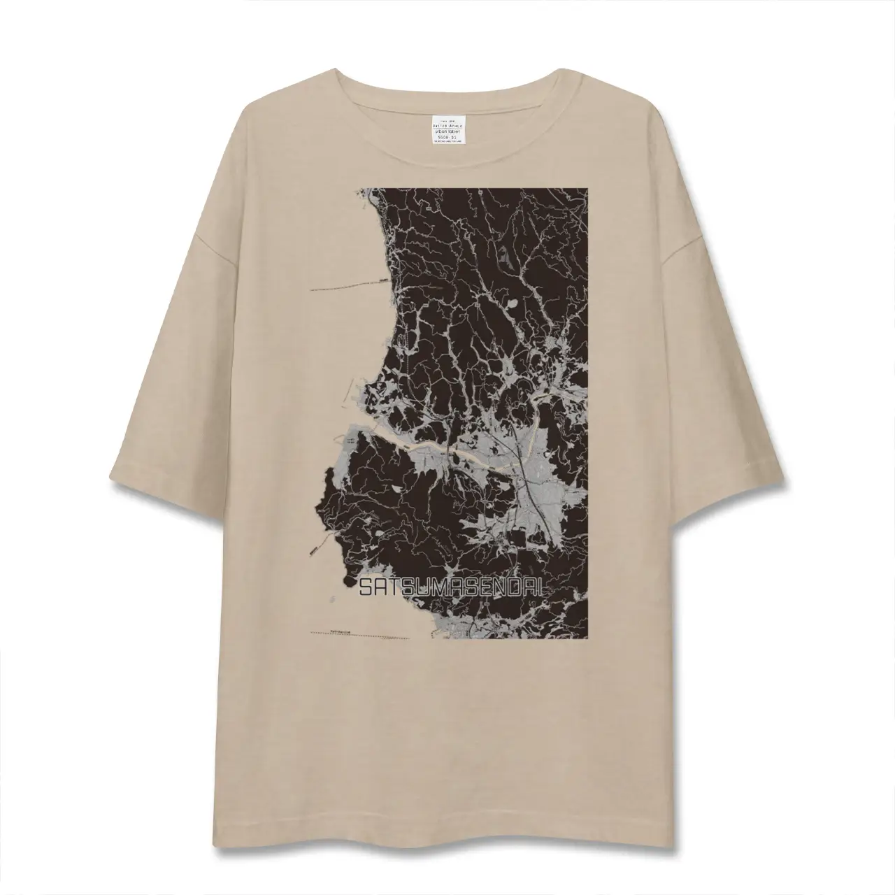 【薩摩川内（鹿児島県）】地図柄ビッグシルエットTシャツ