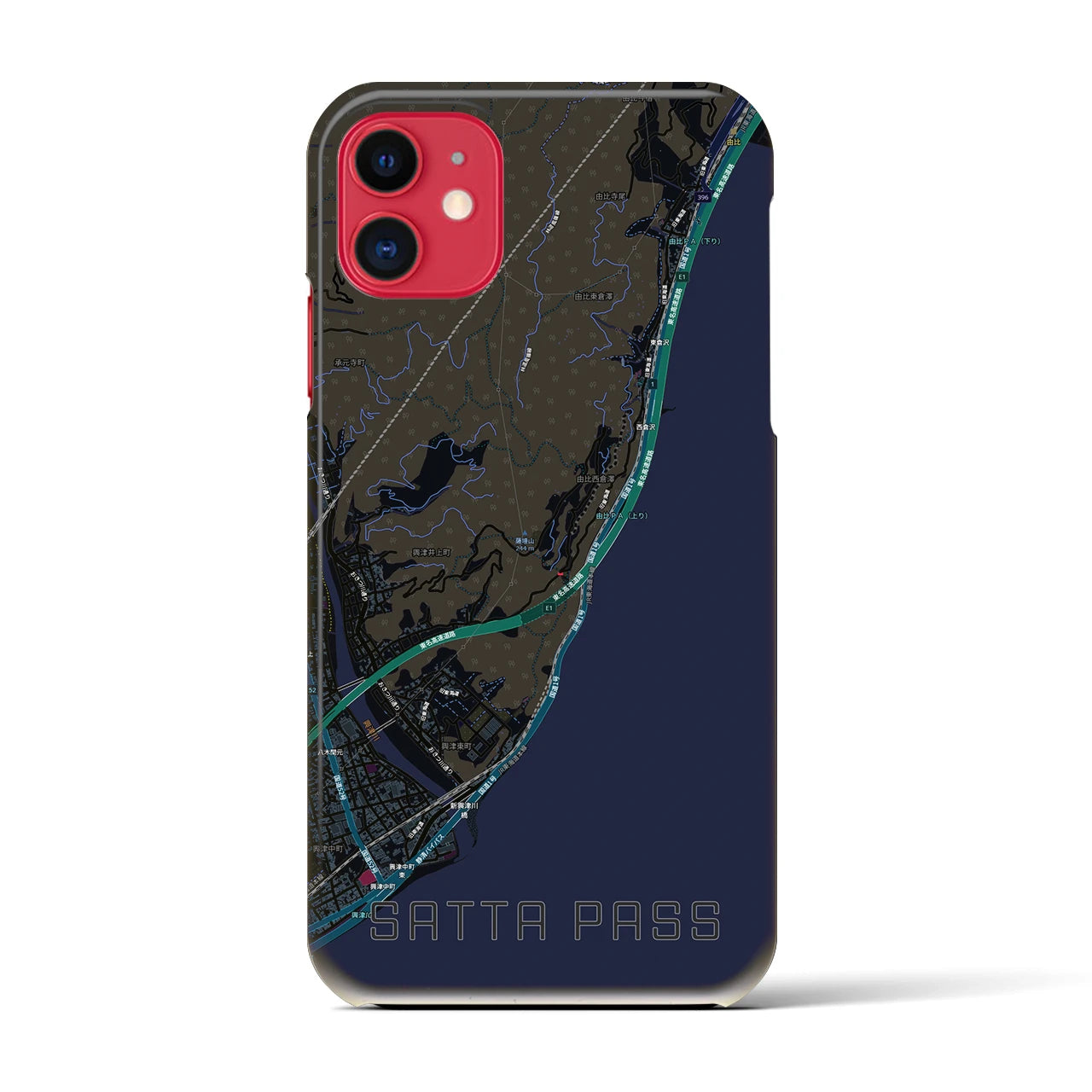 【薩埵峠（静岡県）】地図柄iPhoneケース（バックカバータイプ）