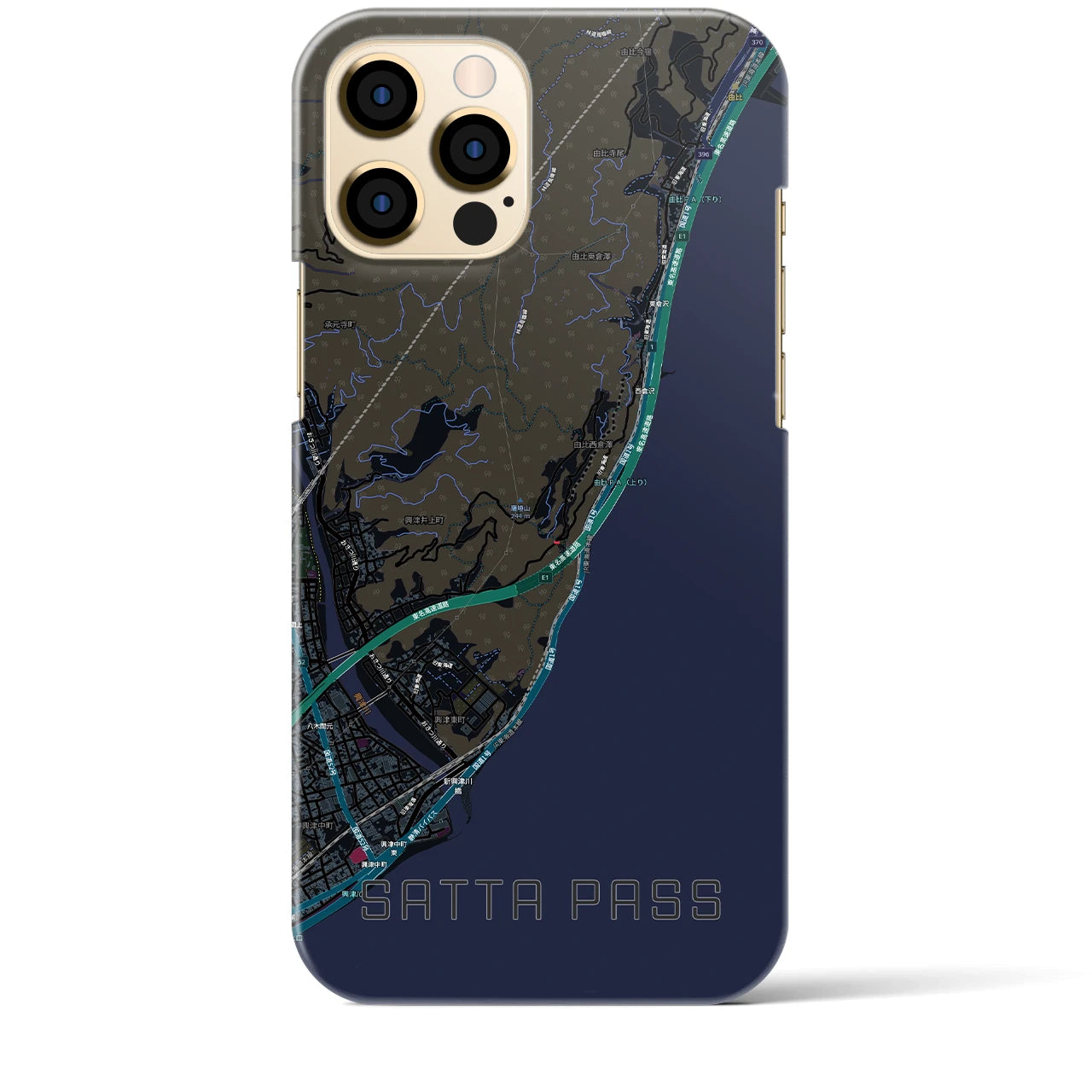 【薩埵峠（静岡県）】地図柄iPhoneケース（バックカバータイプ）