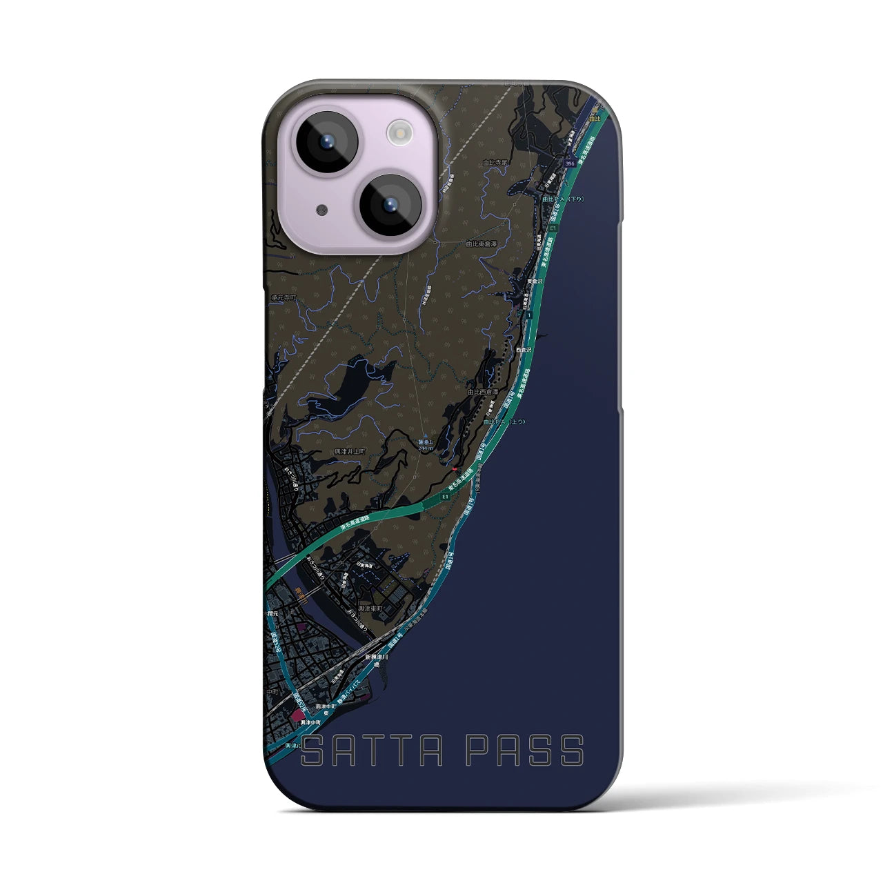 【薩埵峠（静岡県）】地図柄iPhoneケース（バックカバータイプ）