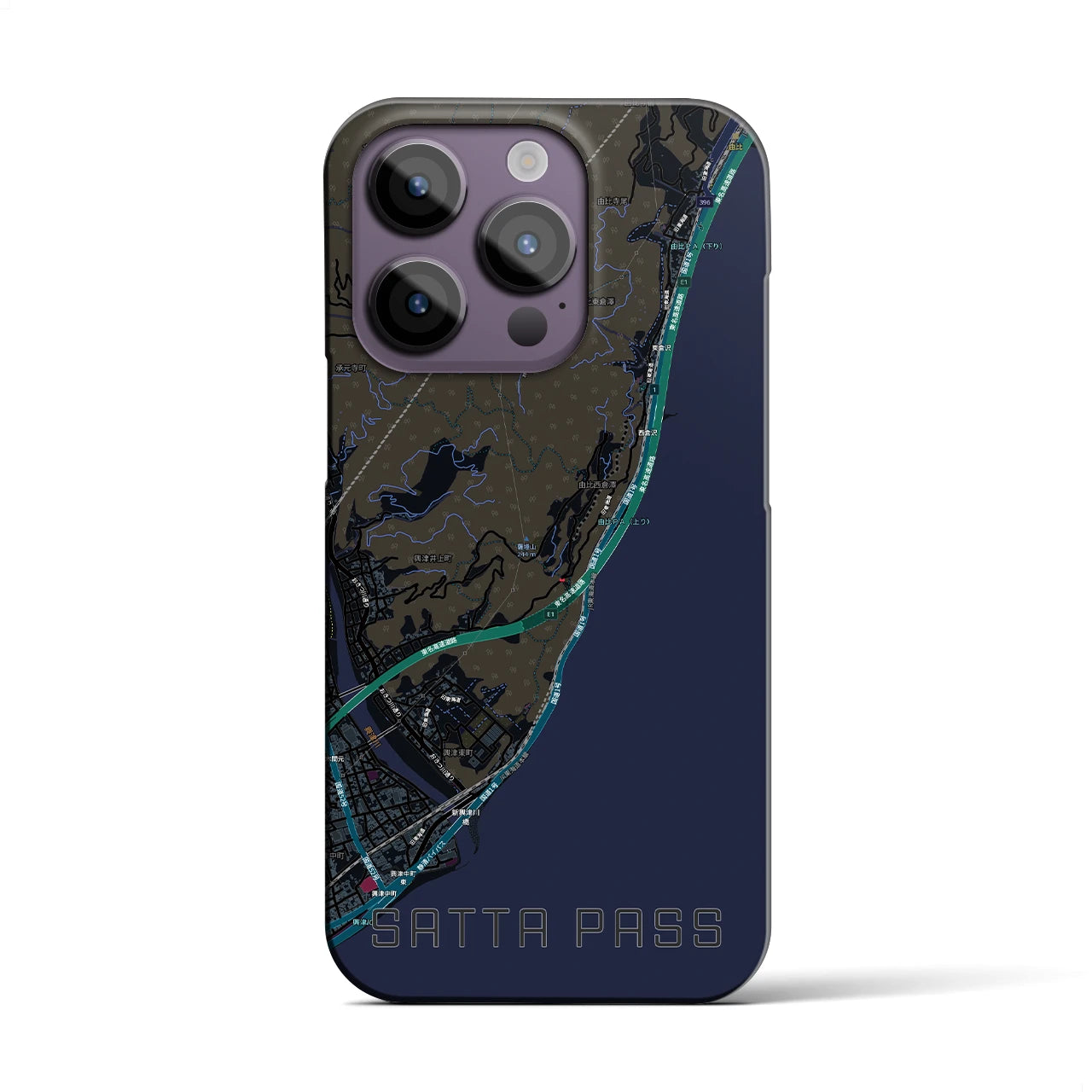 【薩埵峠（静岡県）】地図柄iPhoneケース（バックカバータイプ）