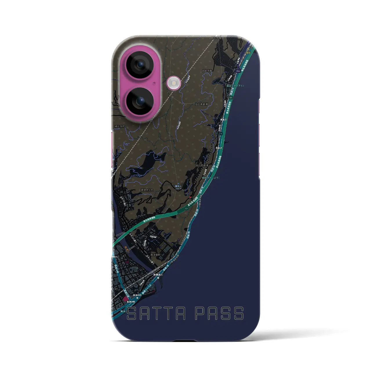 【薩埵峠（静岡県）】地図柄iPhoneケース（バックカバータイプ）