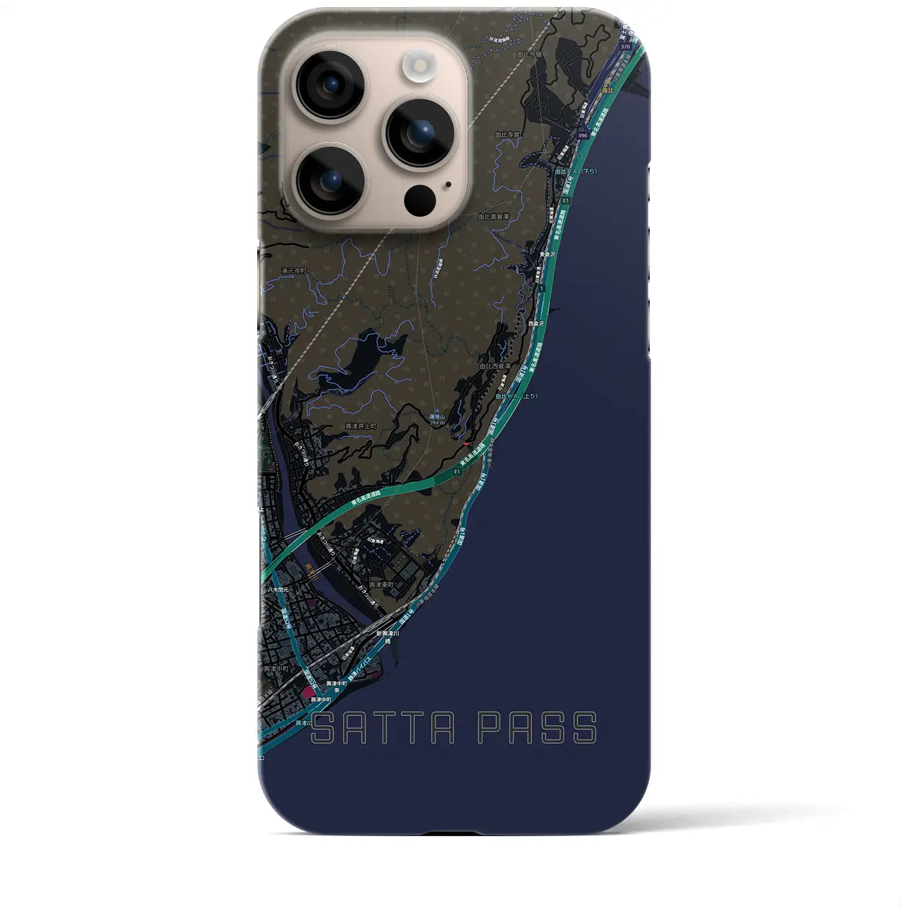 【薩埵峠（静岡県）】地図柄iPhoneケース（バックカバータイプ）