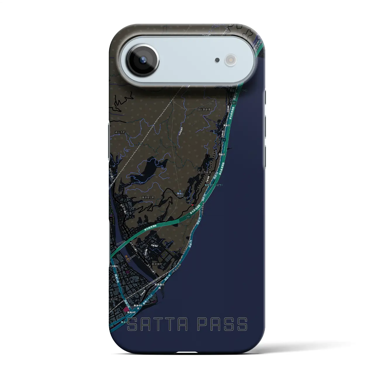 【薩埵峠（静岡県）】地図柄iPhoneケース（バックカバータイプ）