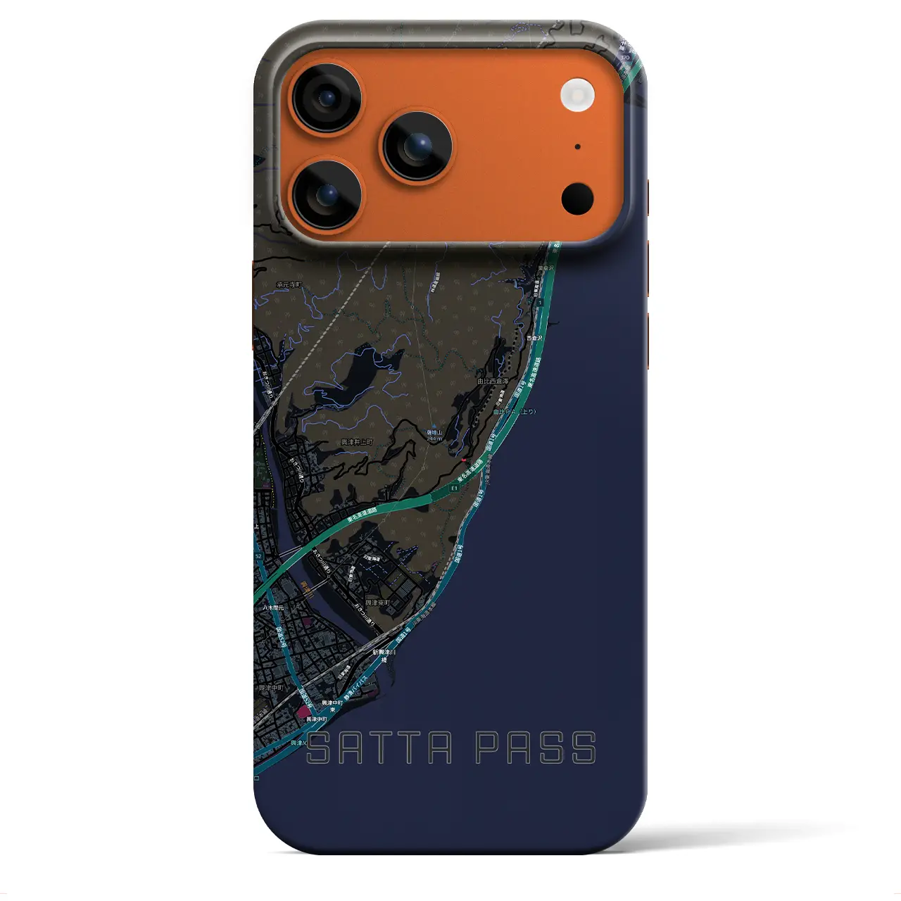 【薩埵峠（静岡県）】地図柄iPhoneケース（バックカバータイプ）