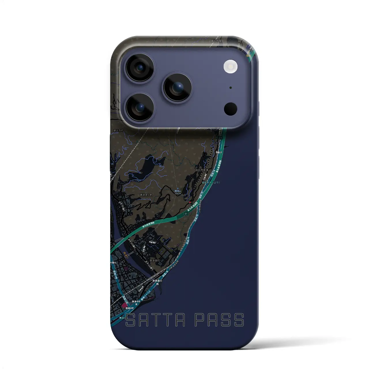 【薩埵峠（静岡県）】地図柄iPhoneケース（バックカバータイプ）