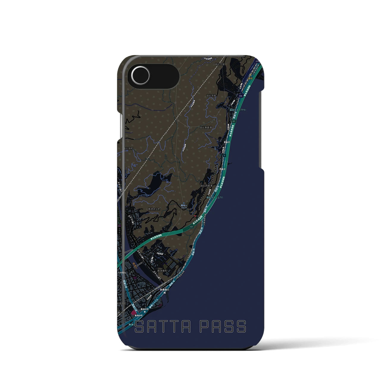 【薩埵峠（静岡県）】地図柄iPhoneケース（バックカバータイプ）