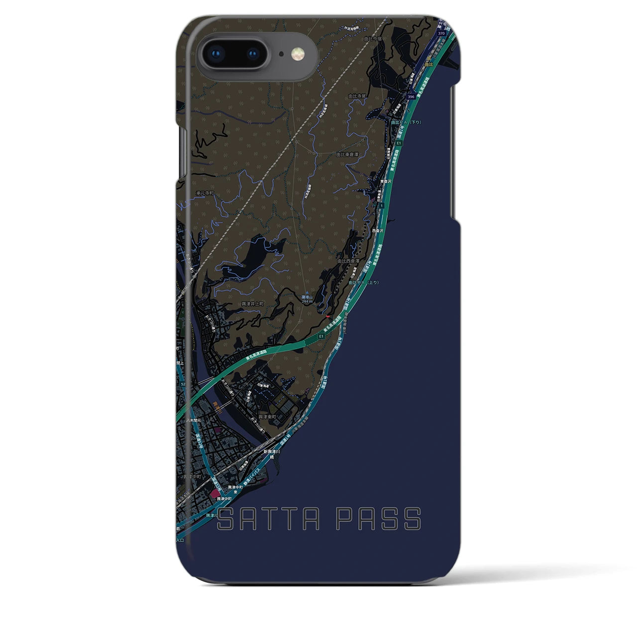 【薩埵峠（静岡県）】地図柄iPhoneケース（バックカバータイプ）