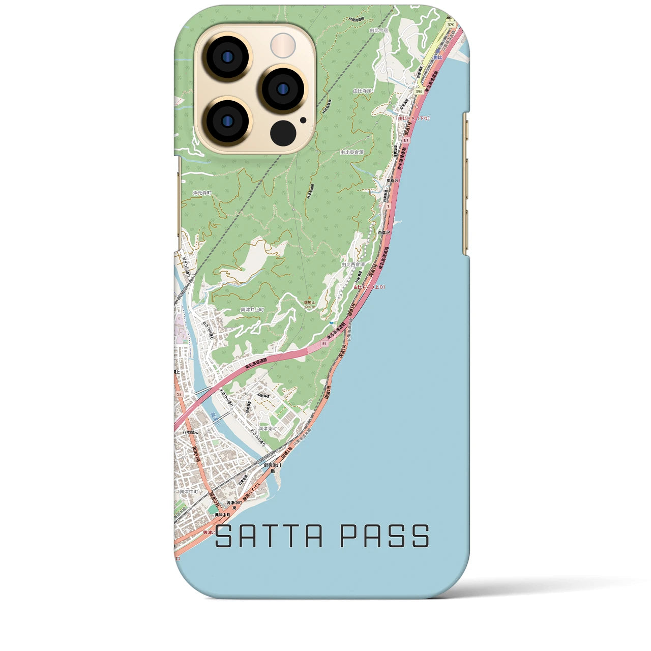 【薩埵峠（静岡県）】地図柄iPhoneケース（バックカバータイプ）