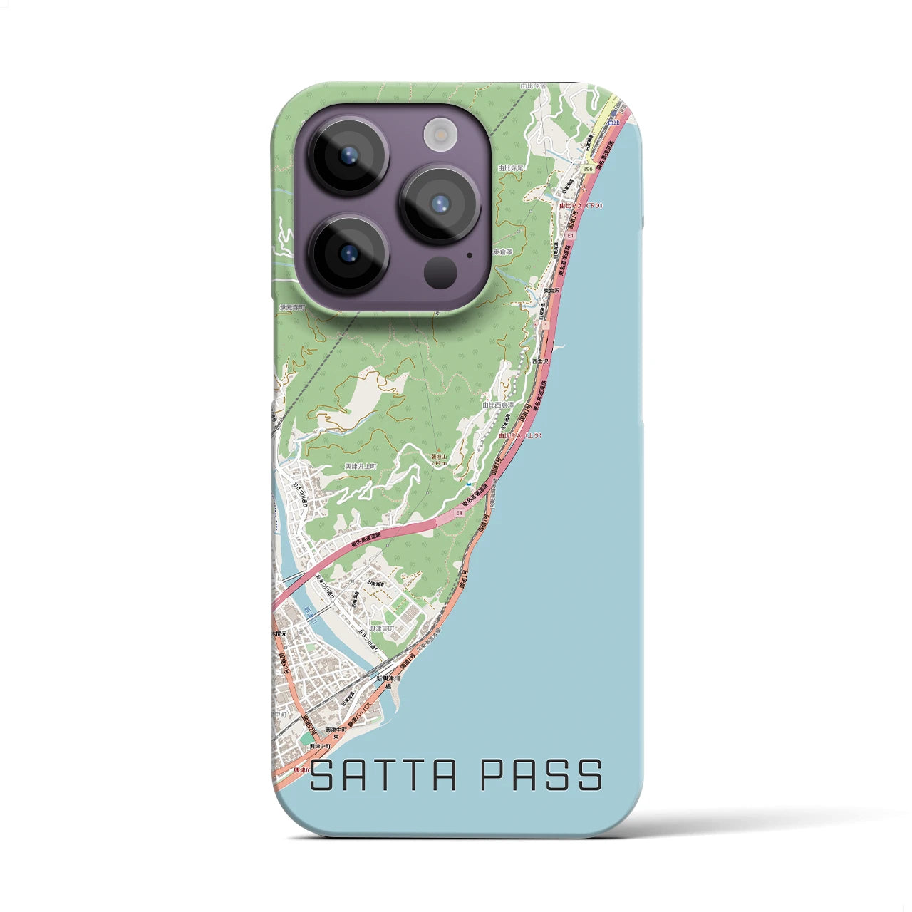 【薩埵峠（静岡県）】地図柄iPhoneケース（バックカバータイプ）