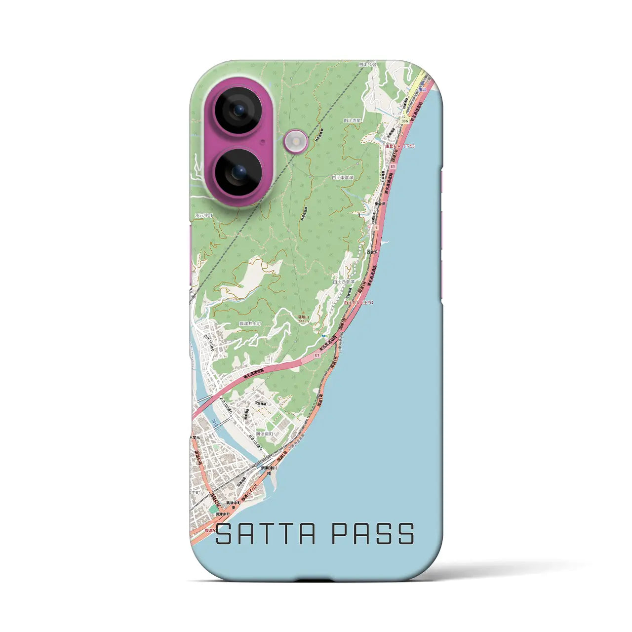 【薩埵峠（静岡県）】地図柄iPhoneケース（バックカバータイプ）