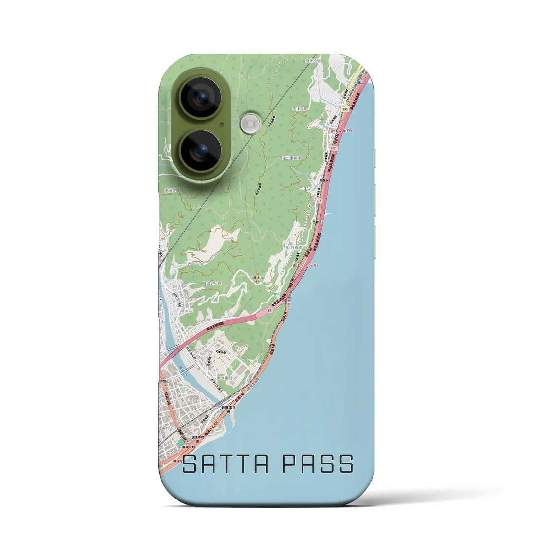 【薩埵峠(静岡県)】地図柄iPhoneケース(バックカバータイプ)ブラック・iPhone 17 Pro Max 用