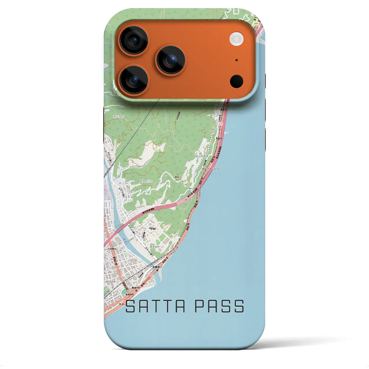 【薩埵峠（静岡県）】地図柄iPhoneケース（バックカバータイプ）