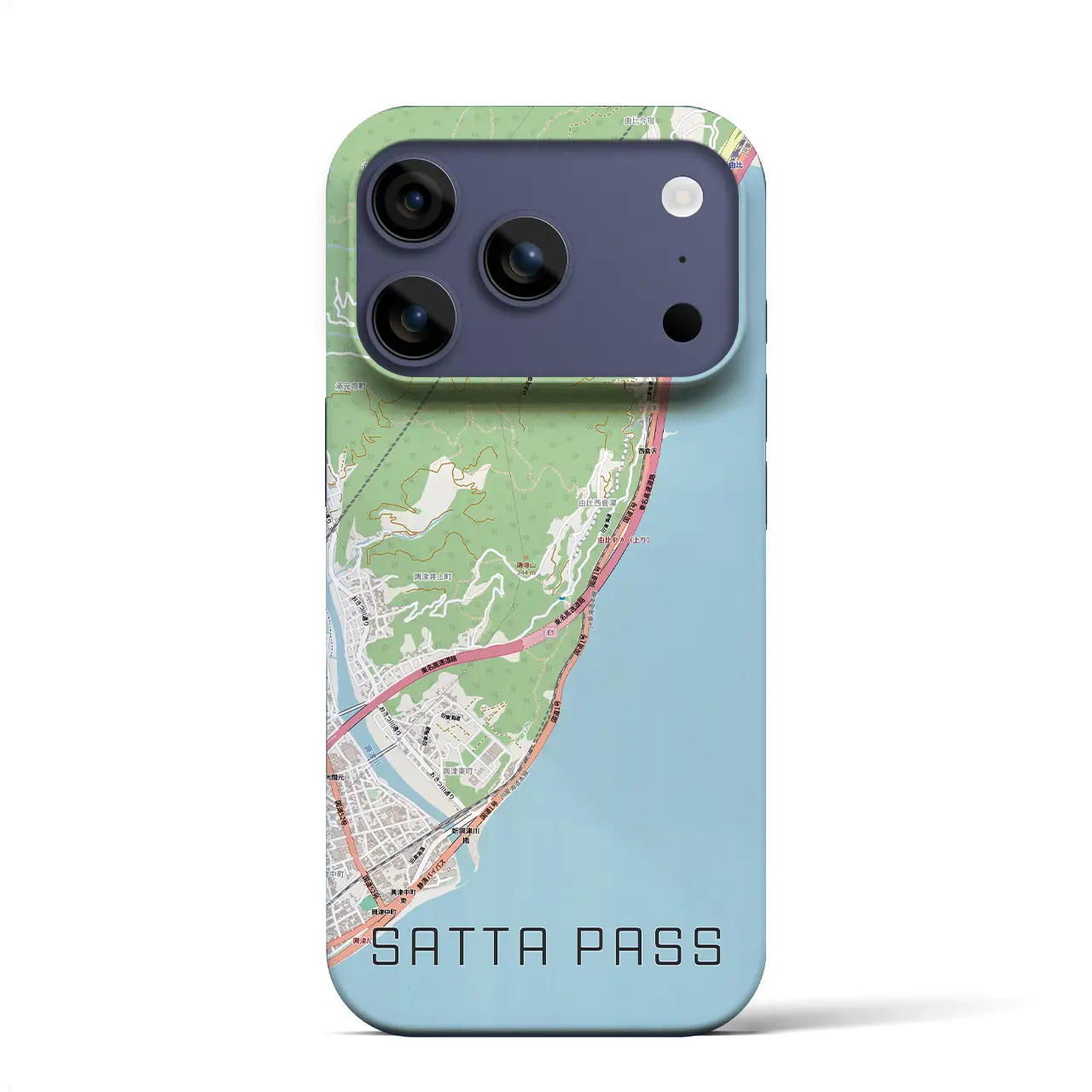 【薩埵峠（静岡県）】地図柄iPhoneケース（バックカバータイプ）