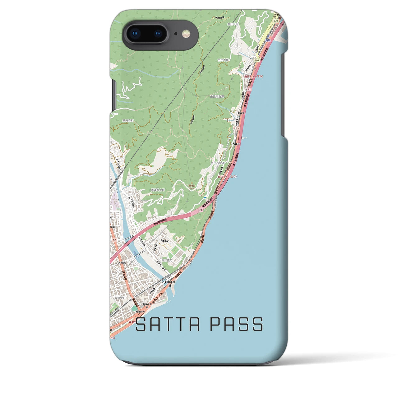 【薩埵峠（静岡県）】地図柄iPhoneケース（バックカバータイプ）