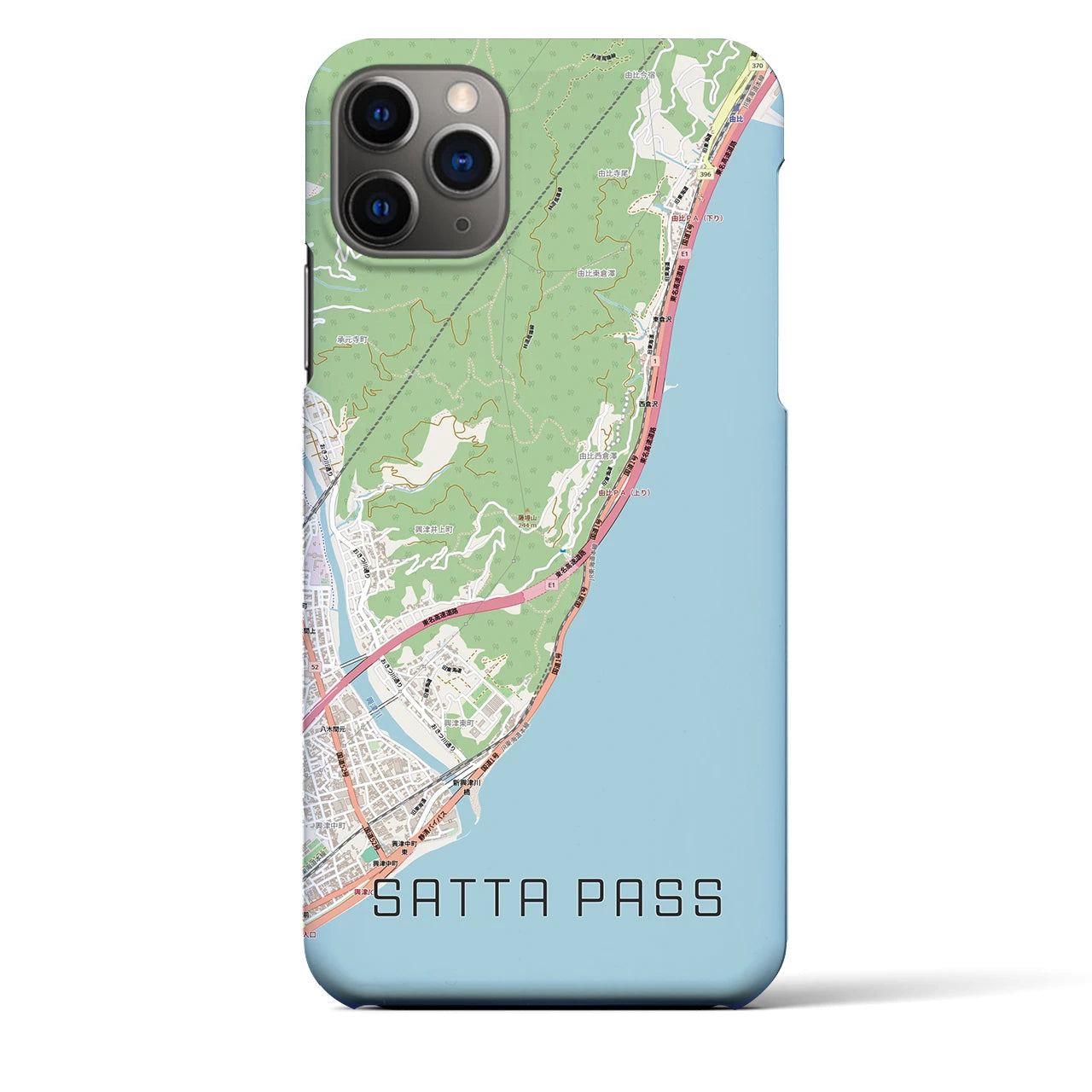 【薩埵峠（静岡県）】地図柄iPhoneケース（バックカバータイプ）