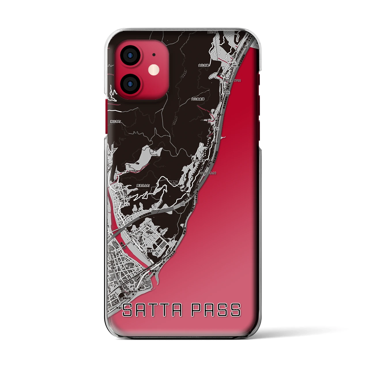 【薩埵峠（静岡県）】地図柄iPhoneケース（クリアタイプ）