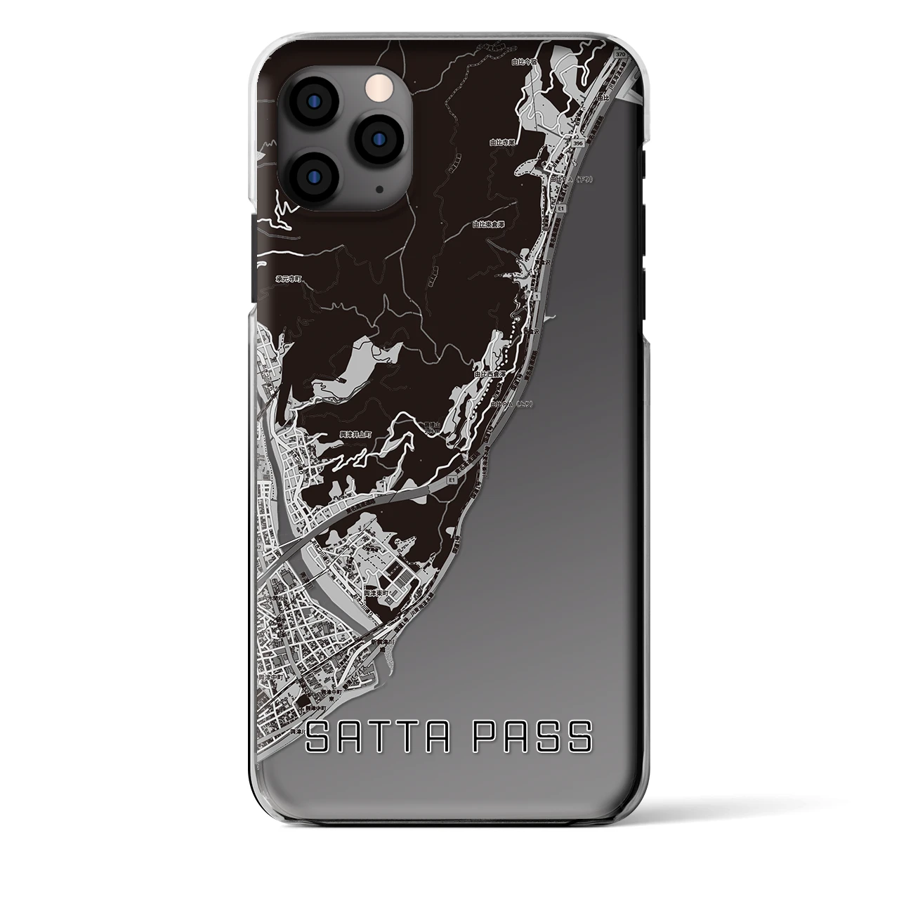 【薩埵峠（静岡県）】地図柄iPhoneケース（クリアタイプ）