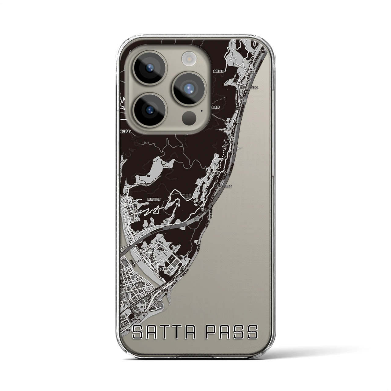 【薩埵峠（静岡県）】地図柄iPhoneケース（クリアタイプ）