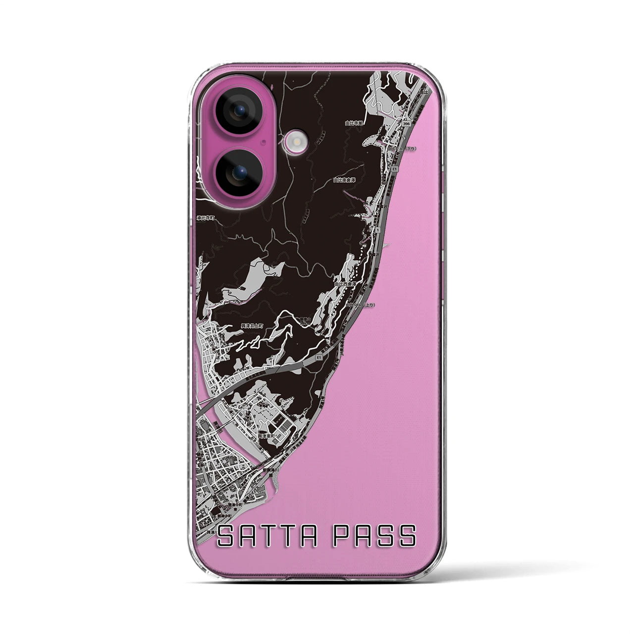 【薩埵峠（静岡県）】地図柄iPhoneケース（クリアタイプ）