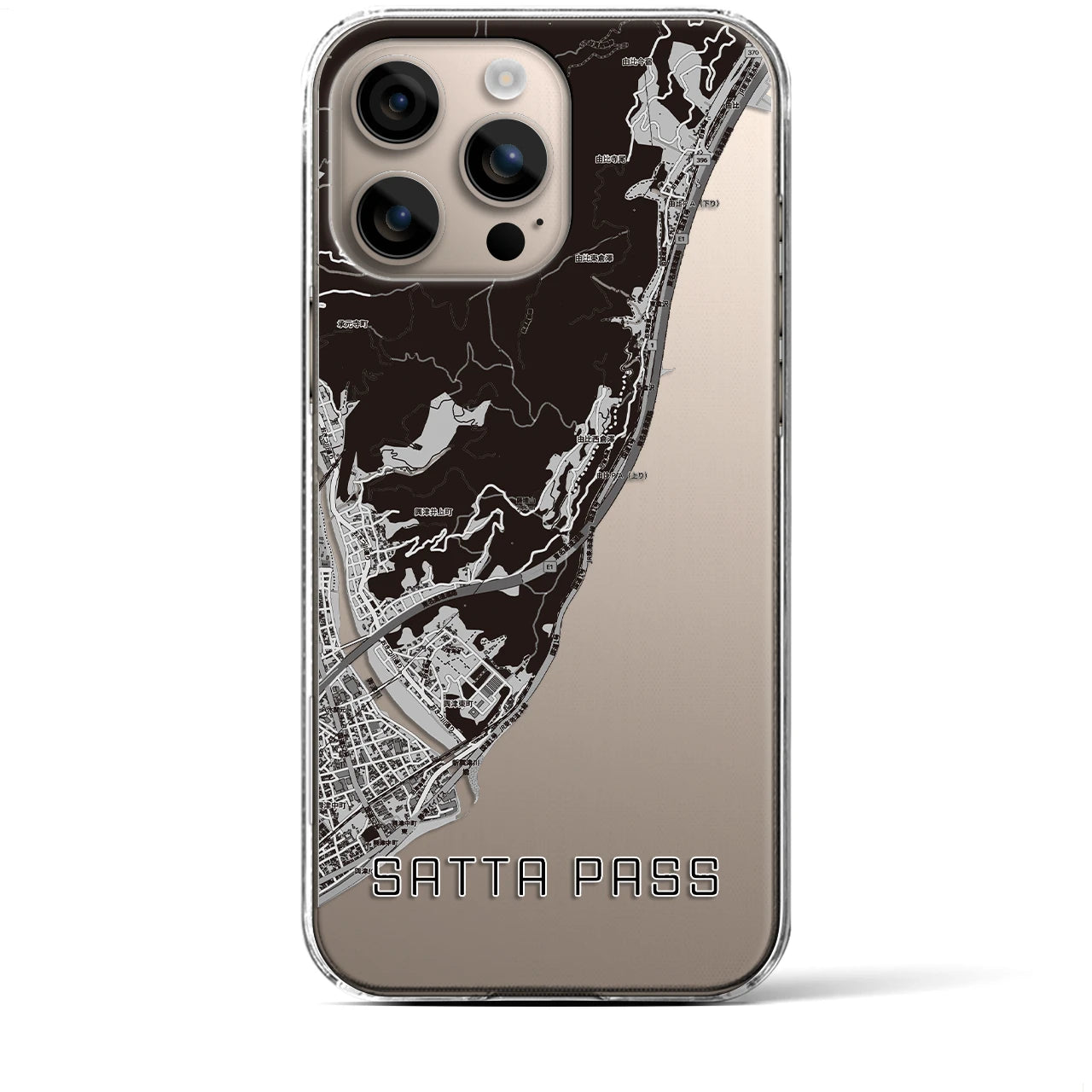 【薩埵峠（静岡県）】地図柄iPhoneケース（クリアタイプ）