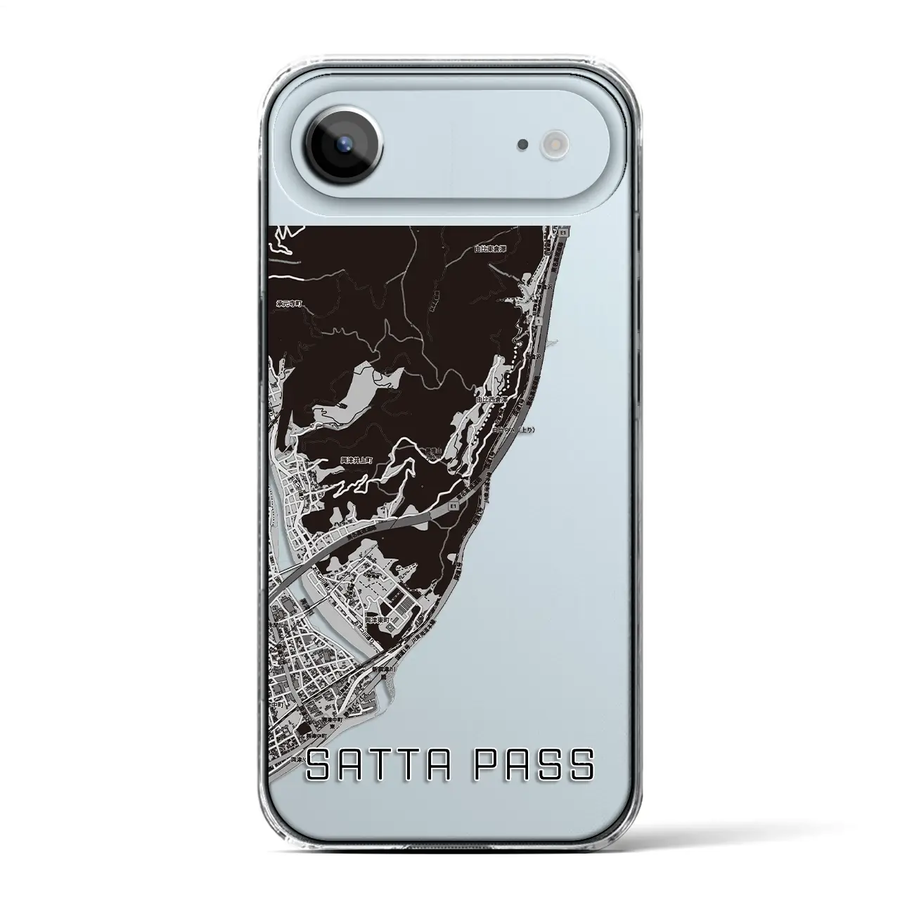 【薩埵峠（静岡県）】地図柄iPhoneケース（クリアタイプ）