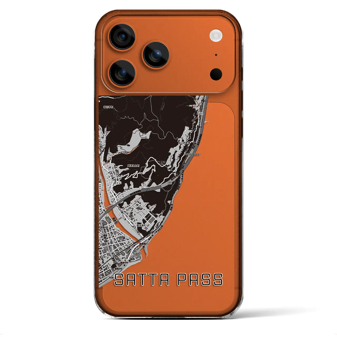 【薩埵峠（静岡県）】地図柄iPhoneケース（クリアタイプ）