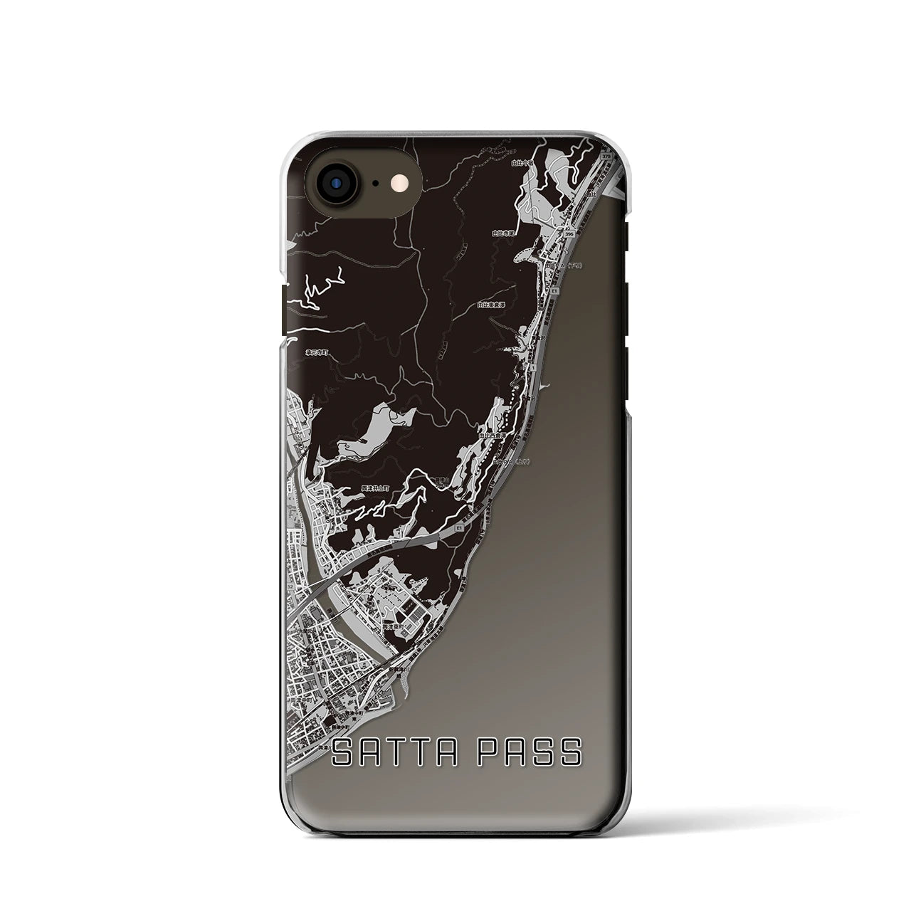 【薩埵峠（静岡県）】地図柄iPhoneケース（クリアタイプ）