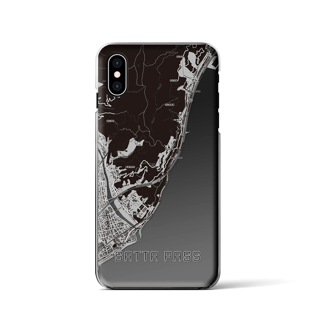 【薩埵峠（静岡県）】地図柄iPhoneケース（クリアタイプ）