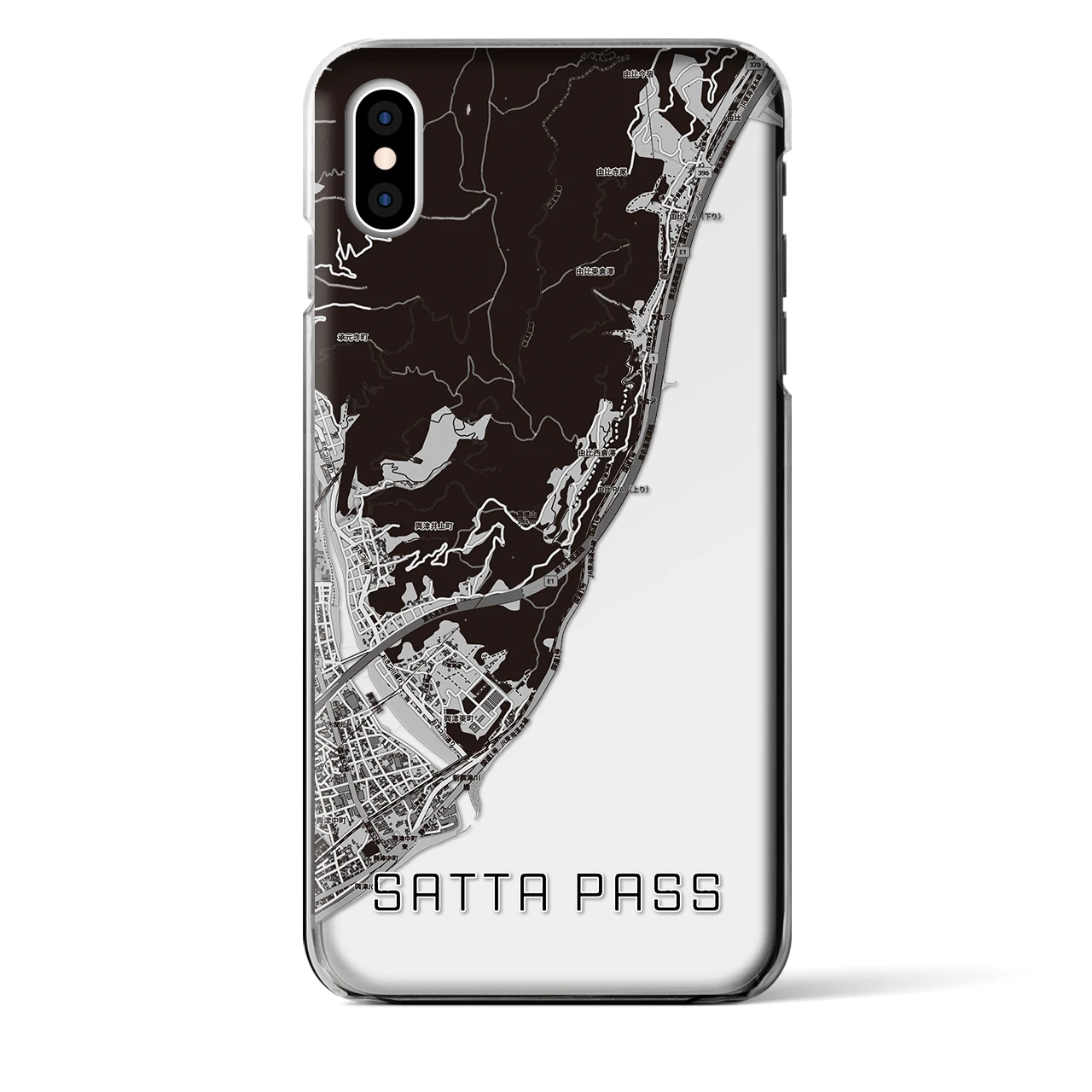 【薩埵峠（静岡県）】地図柄iPhoneケース（クリアタイプ）