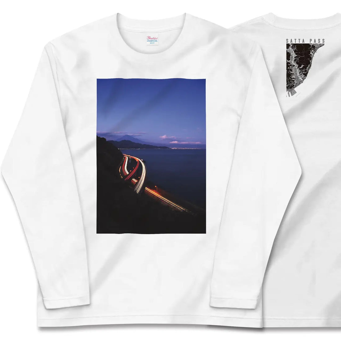 【薩埵峠（静岡県）】Map World ロングスリーブTシャツ