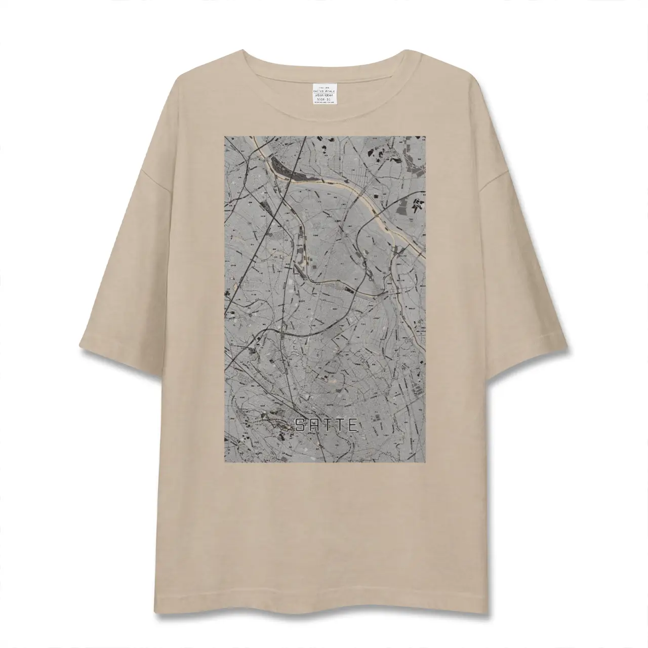 【幸手（埼玉県）】地図柄ビッグシルエットTシャツ