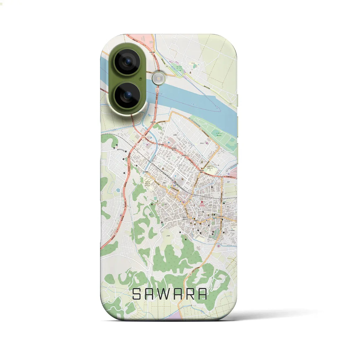 【佐原（千葉県）】地図柄iPhoneケース（バックカバータイプ）ナチュラル・iPhone 17 Pro Max 用