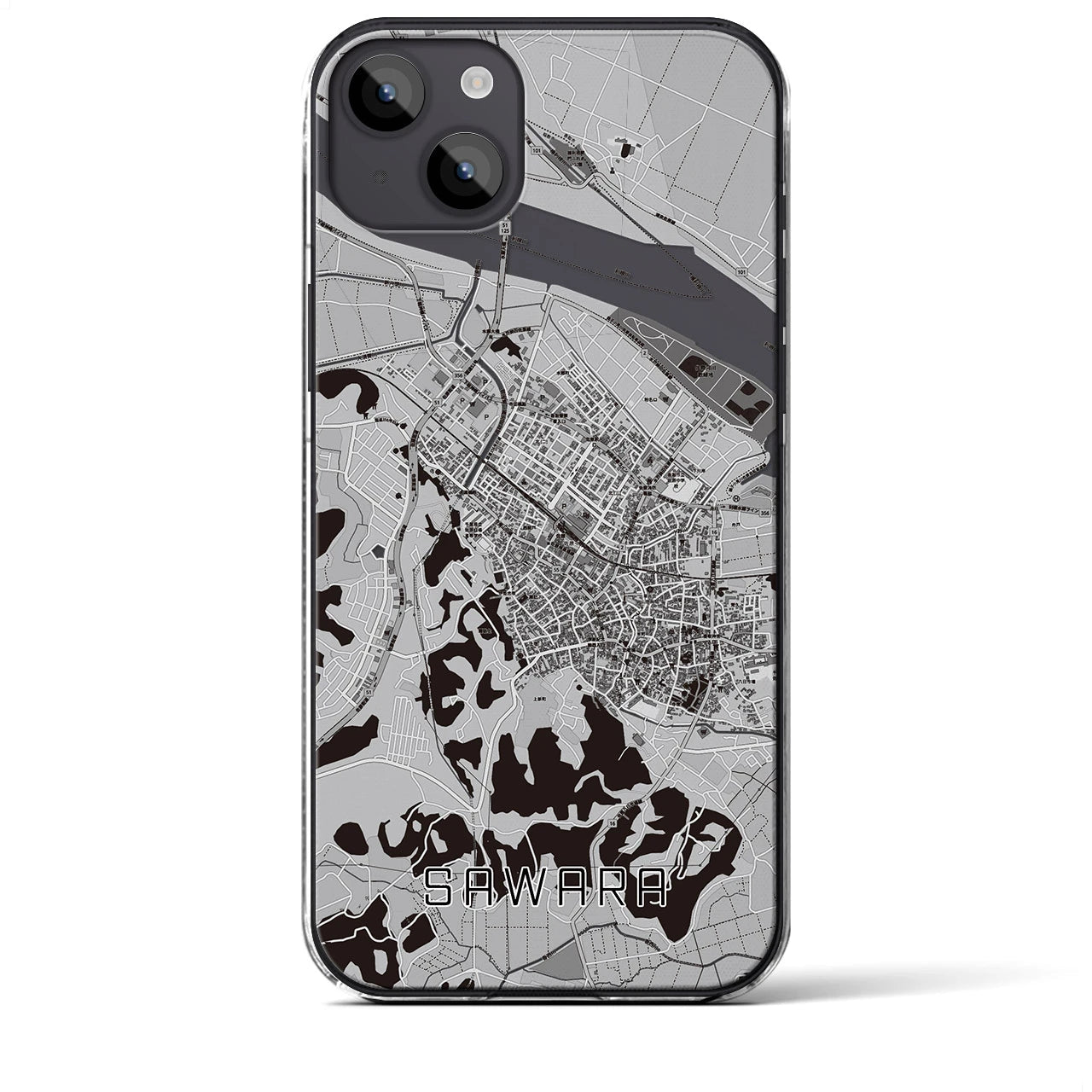 【佐原（千葉県）】地図柄iPhoneケース（クリアタイプ）