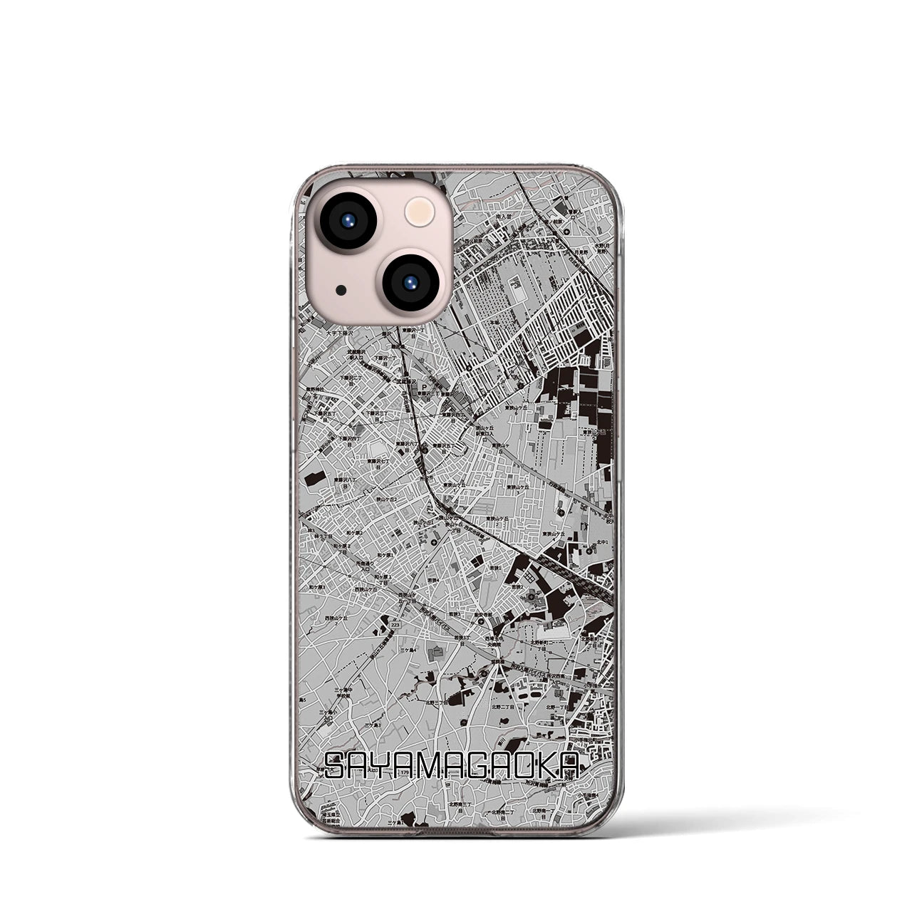 【狭山ヶ丘（埼玉県）】地図柄iPhoneケース（クリアタイプ）