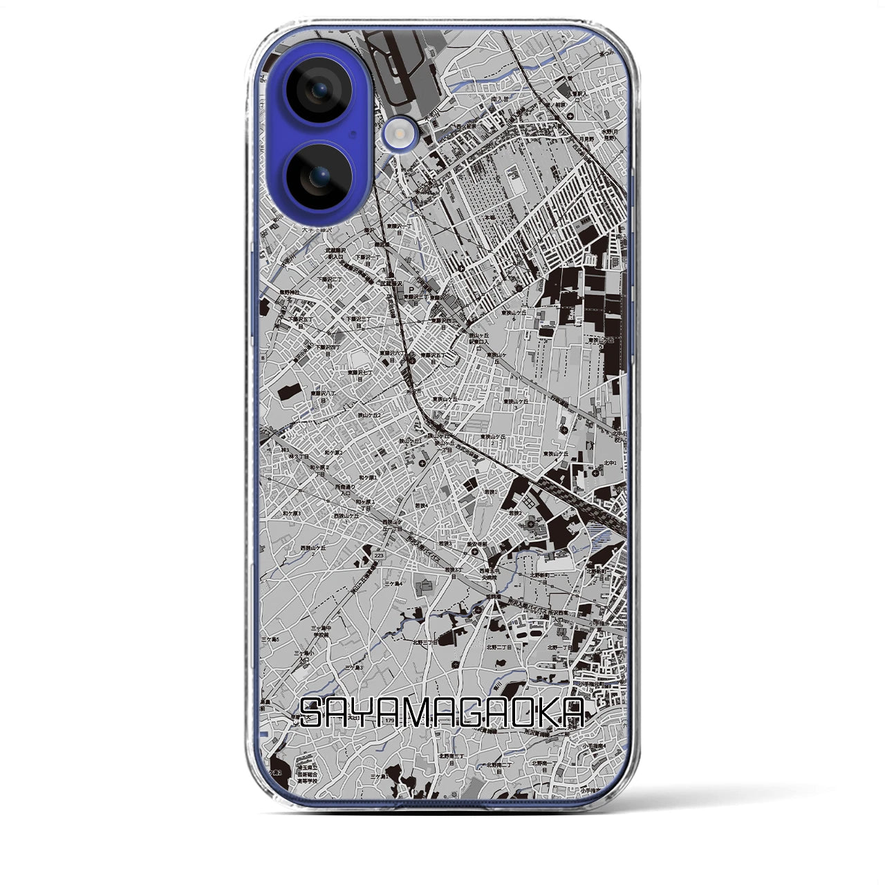 【狭山ヶ丘（埼玉県）】地図柄iPhoneケース（クリアタイプ）