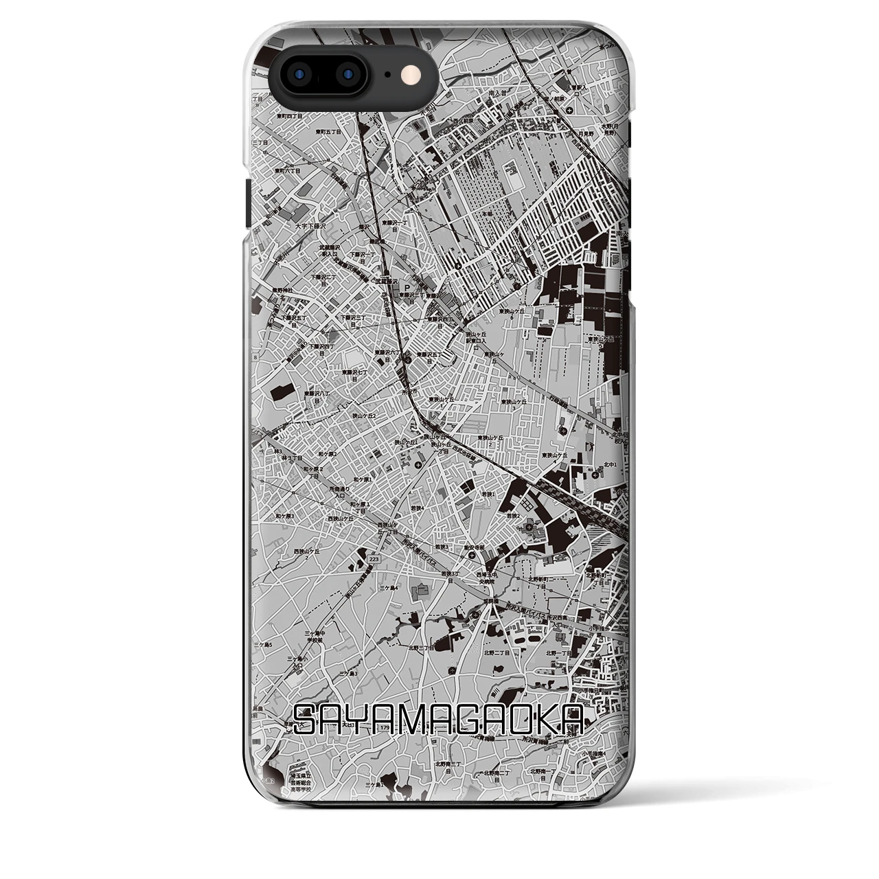 【狭山ヶ丘（埼玉県）】地図柄iPhoneケース（クリアタイプ）