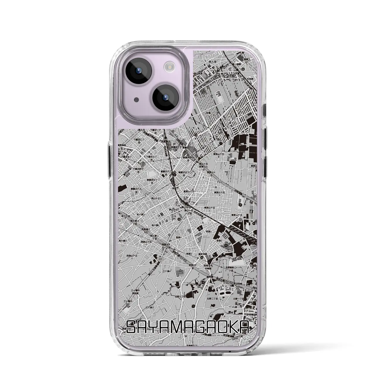 【狭山ヶ丘（埼玉県）】地図柄iPhoneケース（MagSafeタイプ）