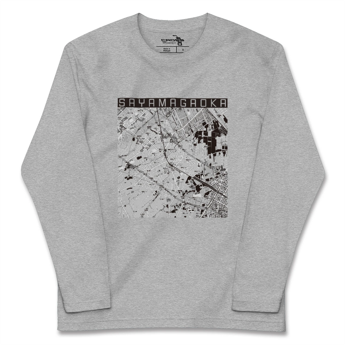 【狭山ヶ丘(埼玉県)】地図柄ロングスリーブTシャツ