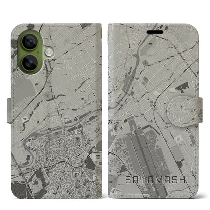 【狭山市（埼玉県）】地図柄iPhoneケース（手帳タイプ）