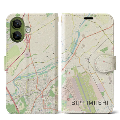 【狭山市（埼玉県）】地図柄iPhoneケース（手帳タイプ）