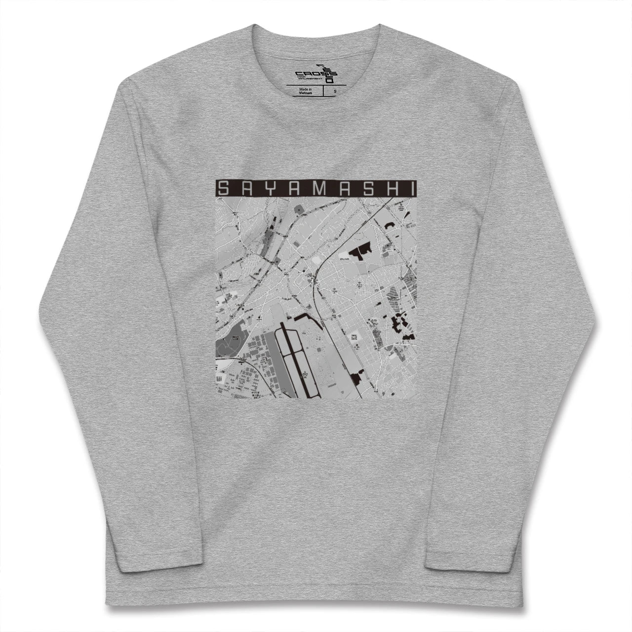 【狭山市（埼玉県）】地図柄ロングスリーブTシャツ