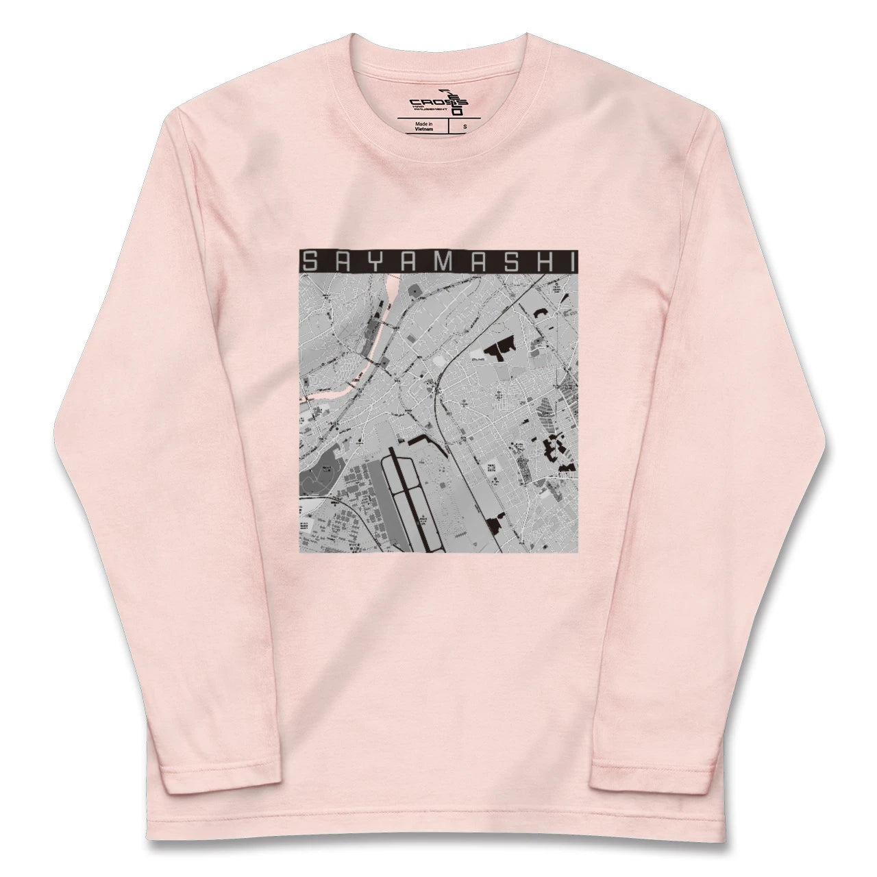 【狭山市（埼玉県）】地図柄ロングスリーブTシャツ