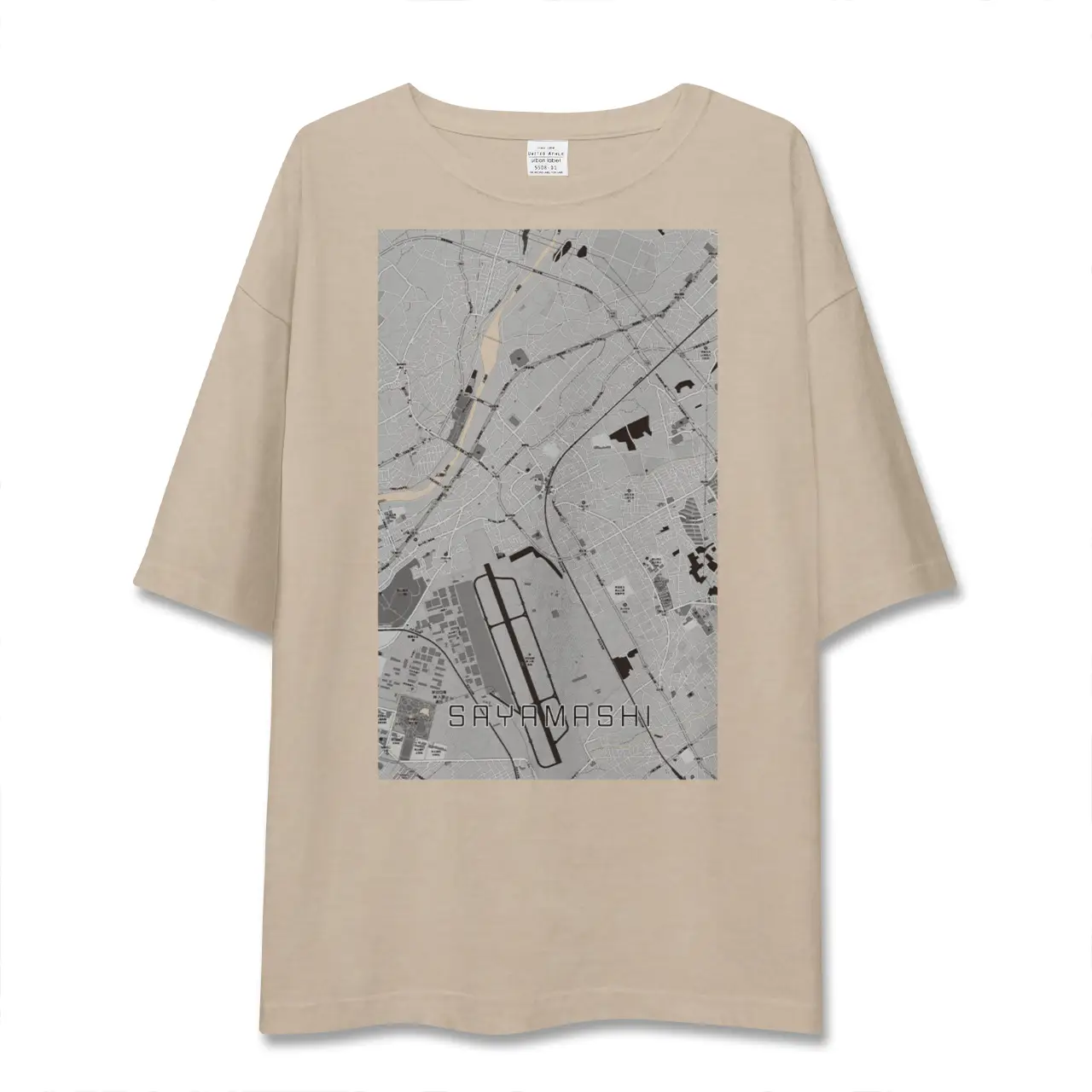 【狭山市（埼玉県）】地図柄ビッグシルエットTシャツ