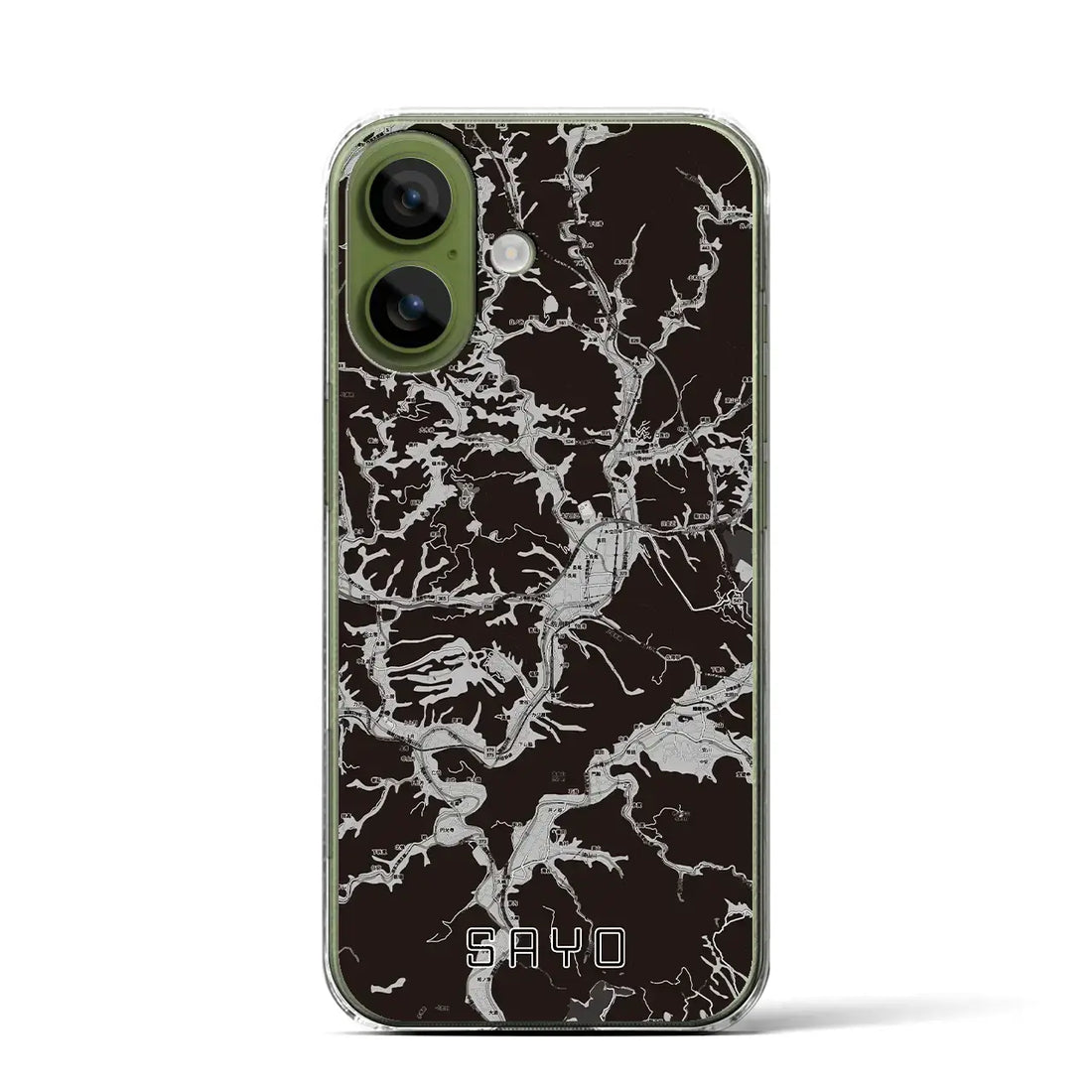 【佐用(兵庫県)】地図柄iPhoneケース(クリアタイプ)モノトーン・iPhone 17 Pro Max 用