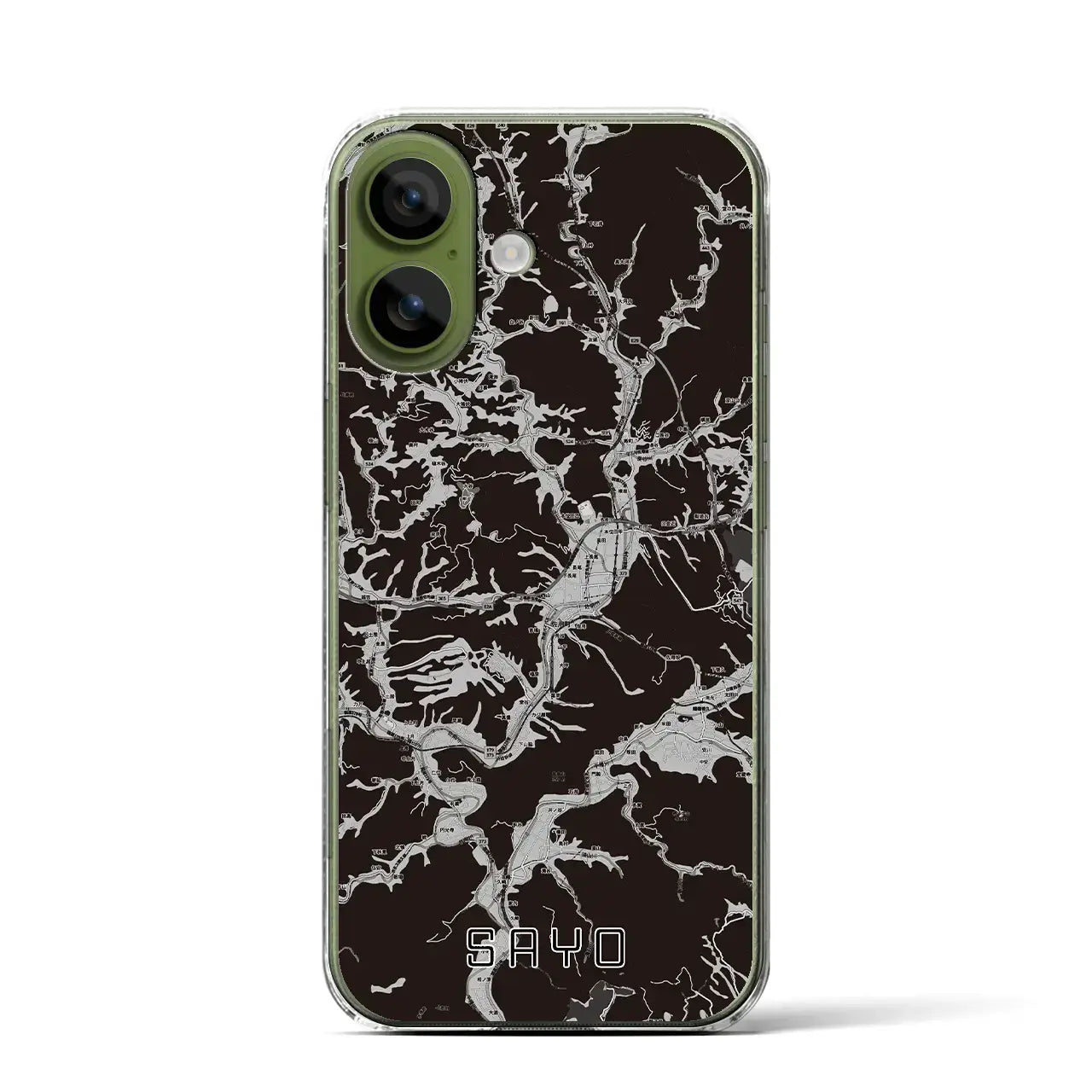 【佐用（兵庫県）】地図柄iPhoneケース（クリアタイプ）モノトーン・iPhone 17 Pro Max 用