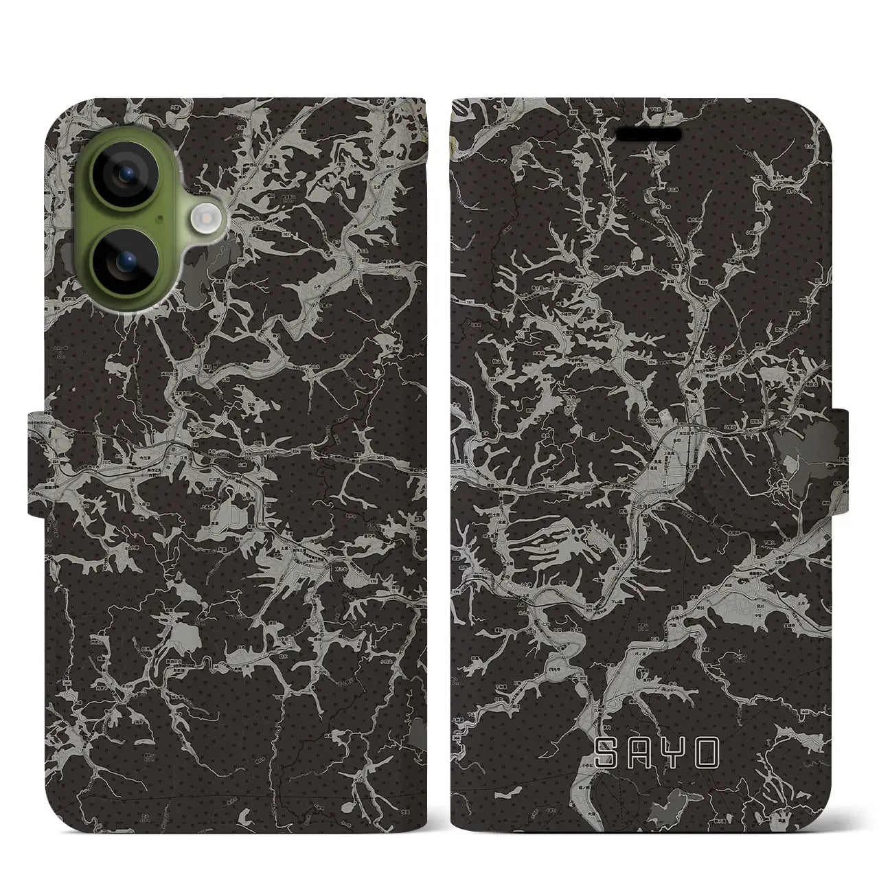 【佐用（兵庫県）】地図柄iPhoneケース（手帳タイプ）