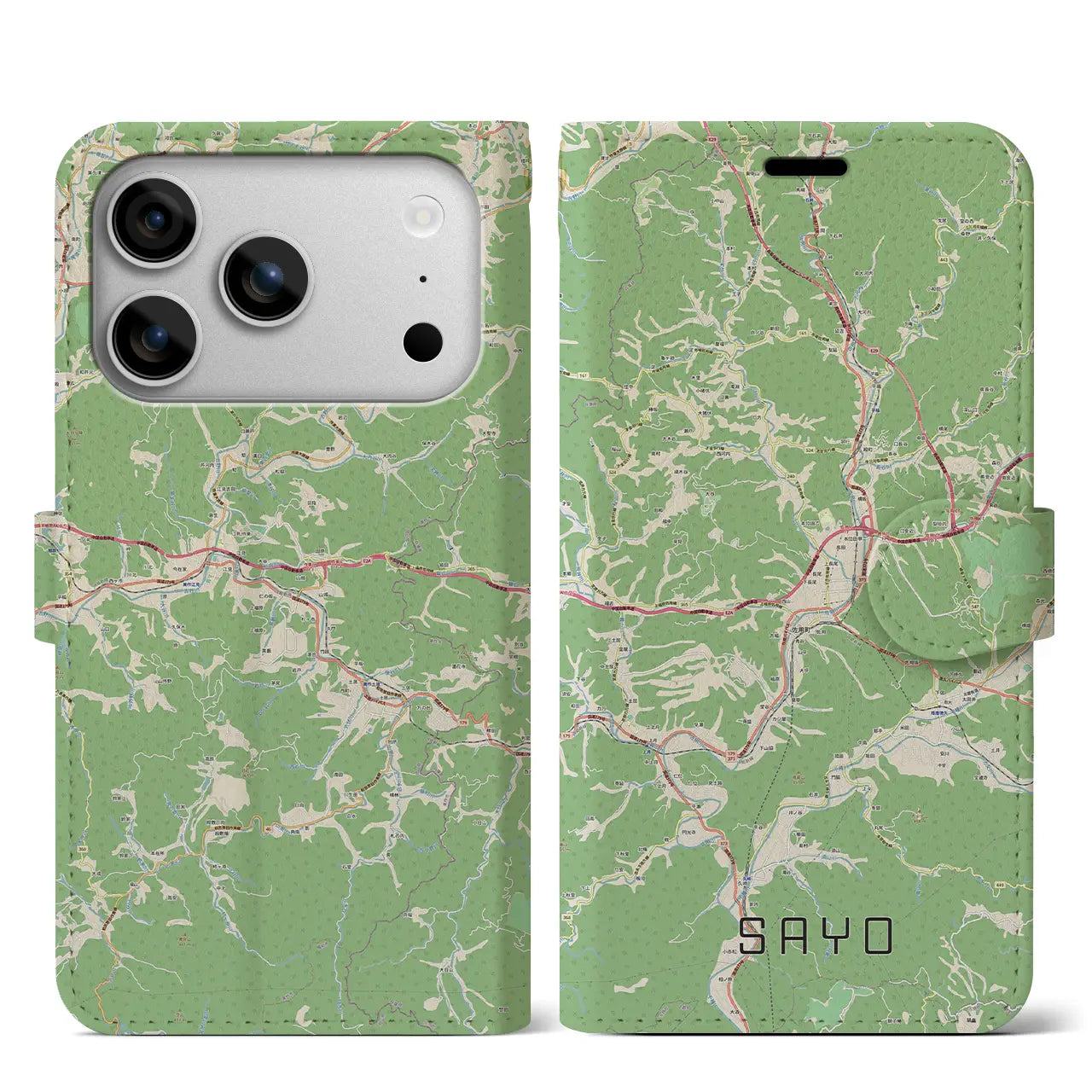 【佐用（兵庫県）】地図柄iPhoneケース（手帳タイプ）